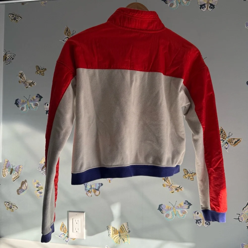Nike Women's Red & White Half-Zip Fleece Pullover